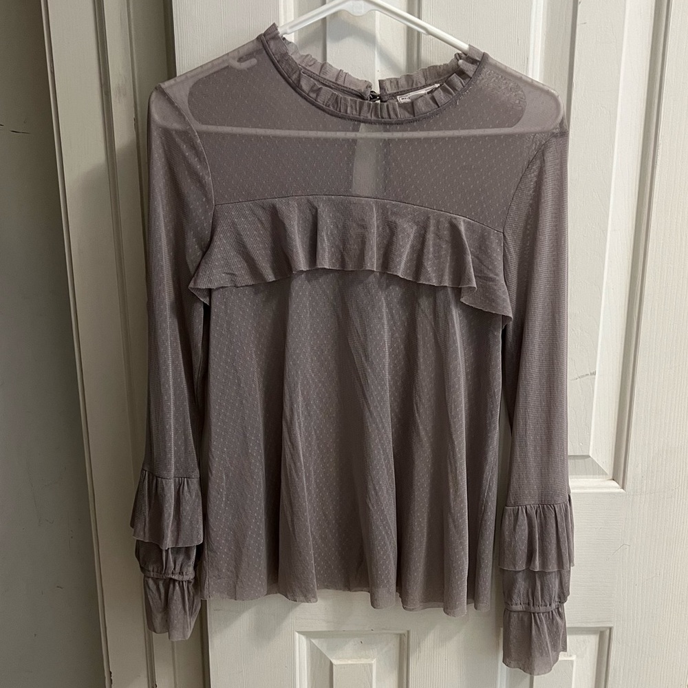 Melrose and Market Lilac Mesh Top